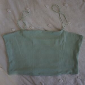 Mint Green Ribbed Women's Top - shein